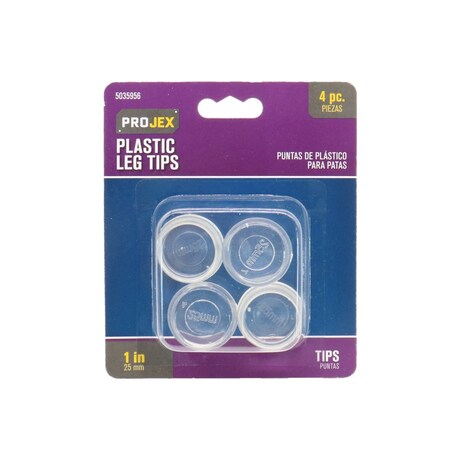 Projex Projex Thermoplastic Ethylene Leg Tip Clear Round 1 in. W 4 pk P0081